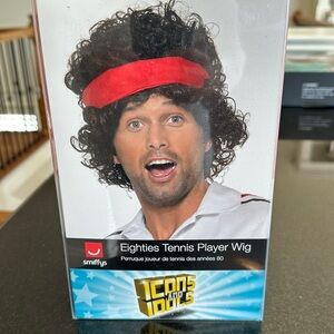 Eighties Tennis Player Wig with headband great for Halloween